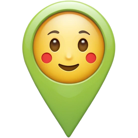 location pin emoji in light green color, simple, modern emoji