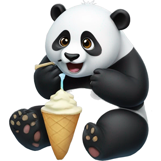 Panda eating ice sleam emoji
