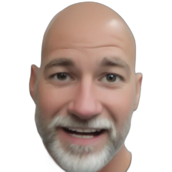 happy bald guy with beard emoji