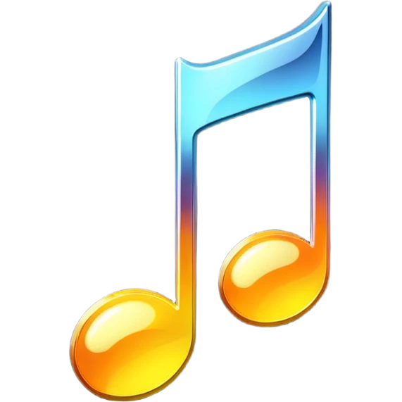music note with a chromic metal texture emoji