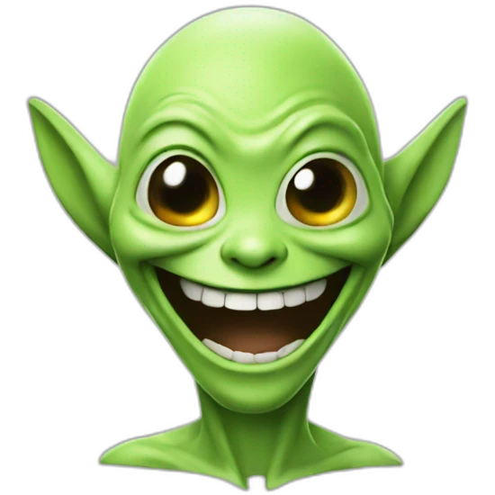 A laughing alien emoji
