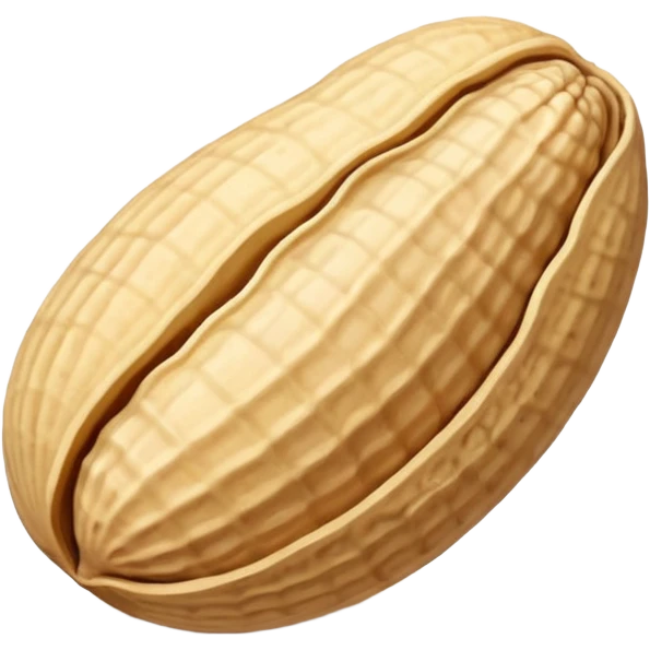one whole peanut in rough beige textured shells emoji