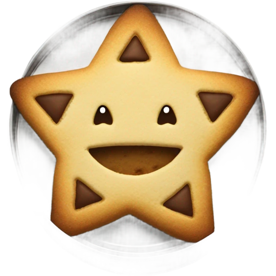 Dalgona cookie in metal tin with star shaped cutout in the middle emoji