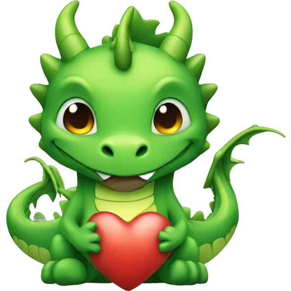 green dragon with heart emoji