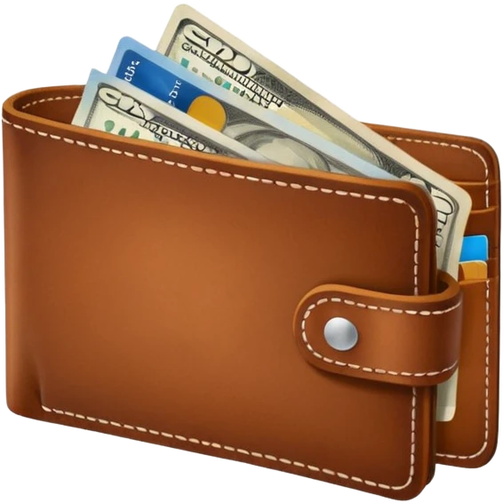 portefeuille avec billet et carte bancaire emoji