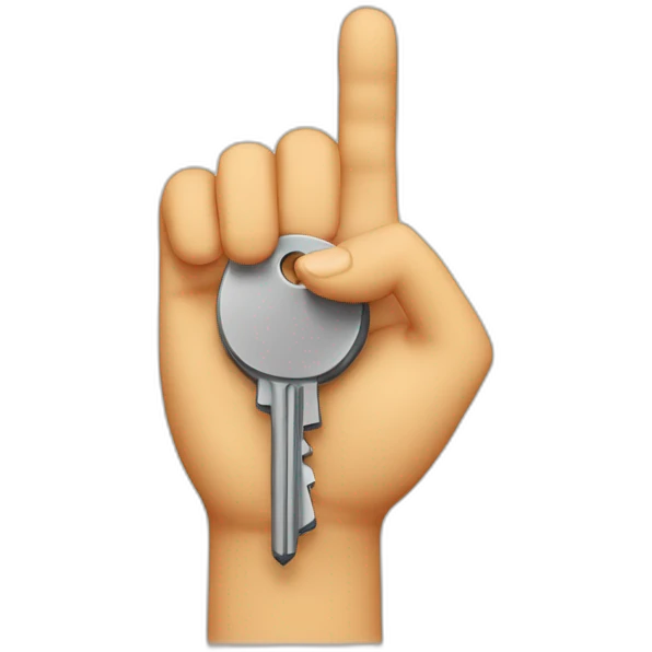 una llave en una mano emoji