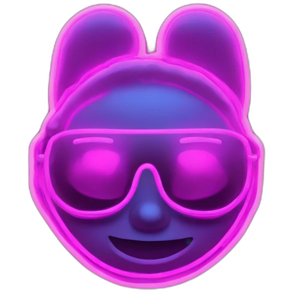 Juicy booty neon sign style man emoji