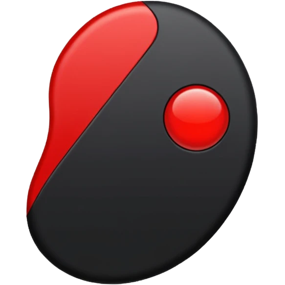 iOS sticker, dark mark, black shape, red dot, minimal emoji