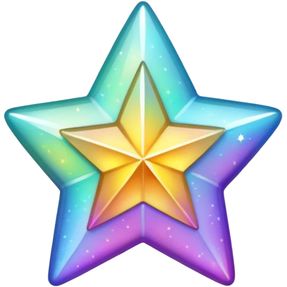 tiny star with a rainbow shimmer, glamorous and stylish, no background emoji