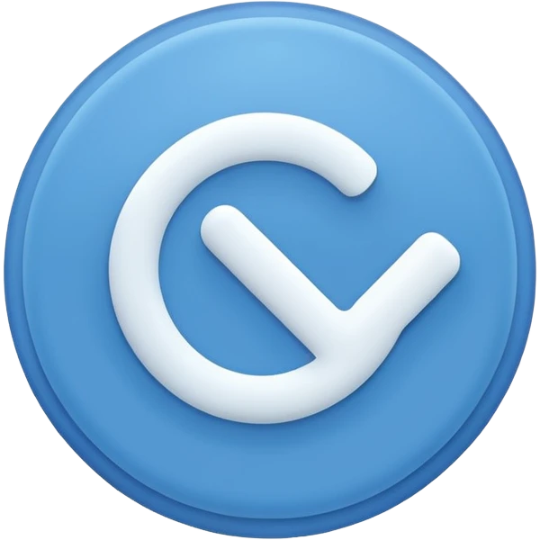 A blue circule whit a white tick in the medium emoji