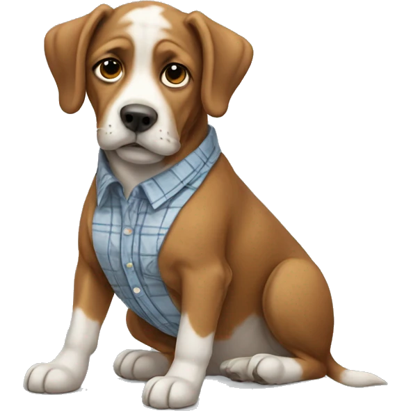 Dog wearing shirt emoji