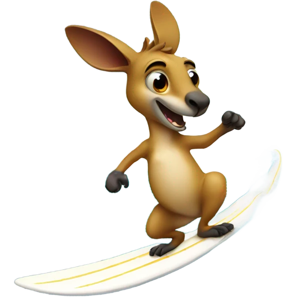 kangaroo surfing  emoji