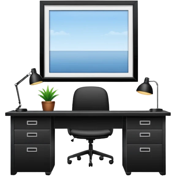 An office with an empty desk (the boss is not there) emoji