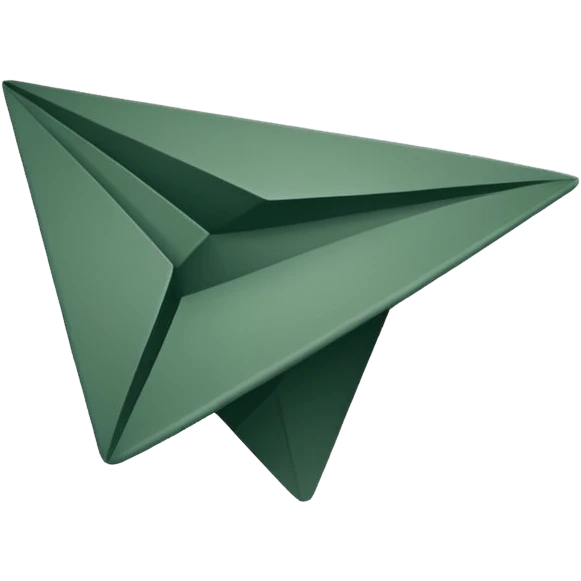Telegram logo in iOS style, dark green paper plane only, minimalism, no background, no beige accents, no square emoji