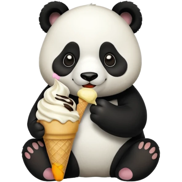 Panda eating ice cream emoji