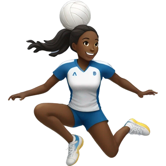 Volleyball black girl player jumping emoji