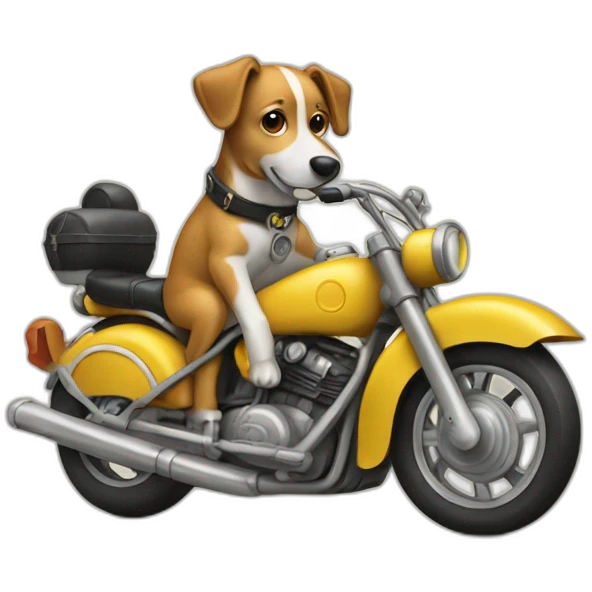 dog with motorbike in nuclear era emoji