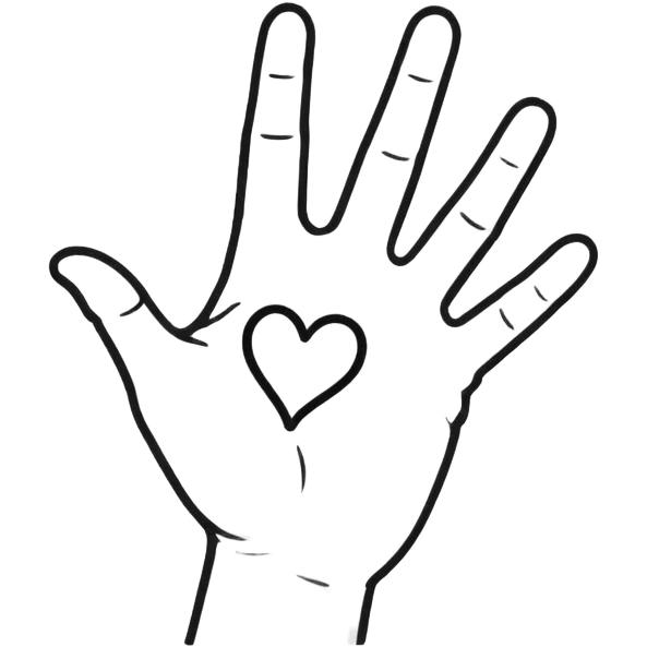 Fineline hand heart  emoji