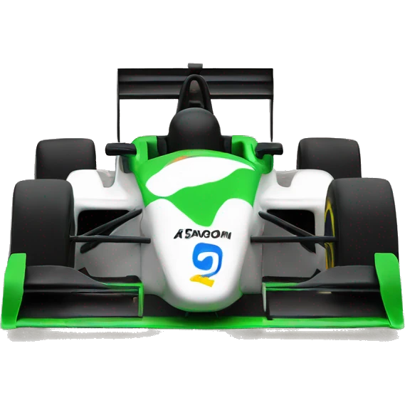 Formula race car with CashApp colors and logo emoji