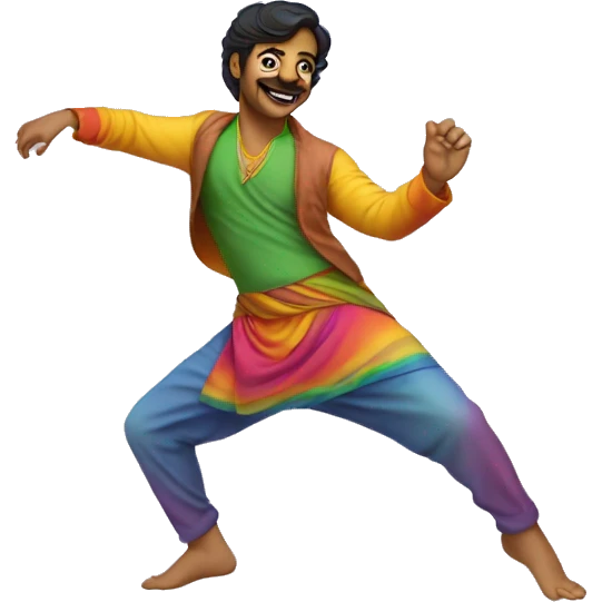 mallar chakravarty dancing on a rainbow emoji