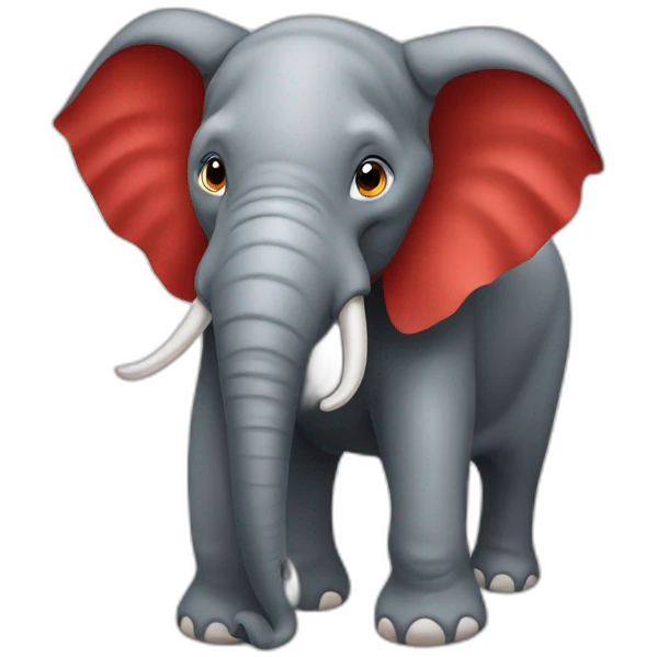 Éléphant rouge emoji