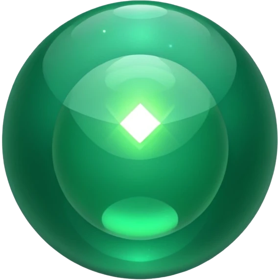 Emerald color magic ball with shimmering emoji