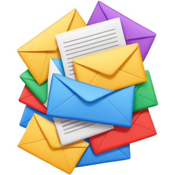 a lot of notification mail to respond emoji