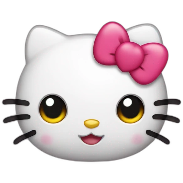 Hello Kitty with heart in her eyes emoji