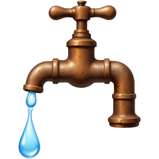 
water pouring from an OLD tap, 1980 emoji