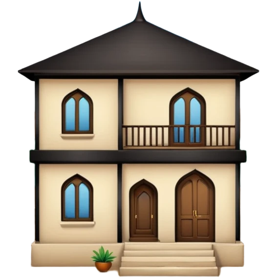 little city and small, ordinary, simple, home, Iranian-style, 1980  emoji