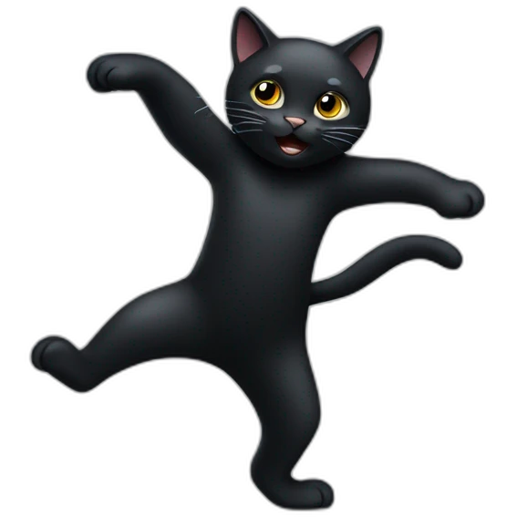 A Dancing black cat emoji