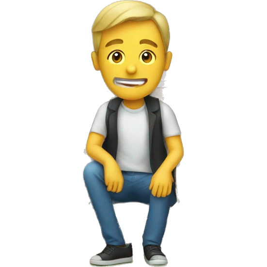 a man is sitting on a house emoji