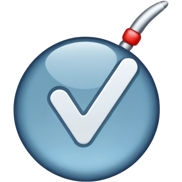 A tick sign with the background as blue emoji