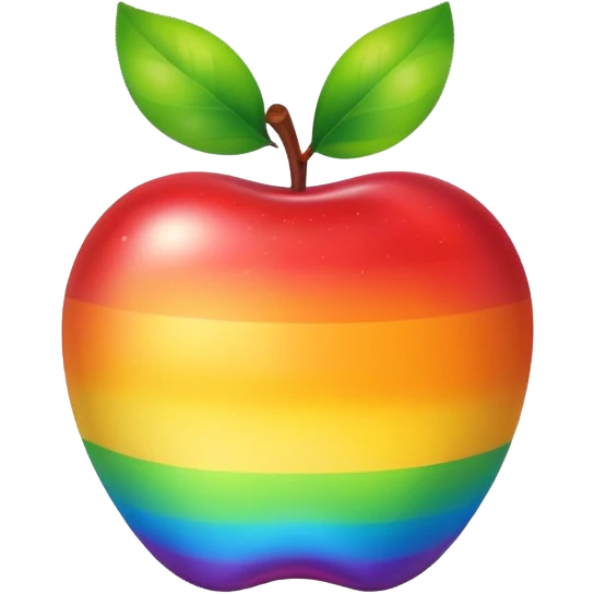 Rainbow colored apple emoji