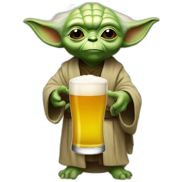 yoda drink beer emoji