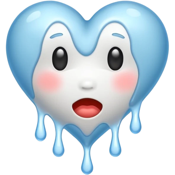 white heart melting emoji