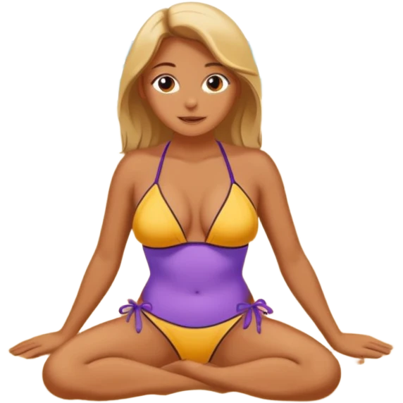 Chica tomando el sol en una playa emoji