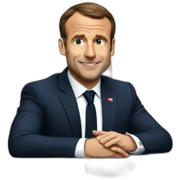 Macron qui fais coucou emoji
