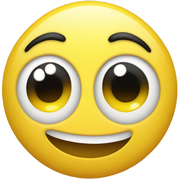 Round yellow smiley with long eye lashes emoji