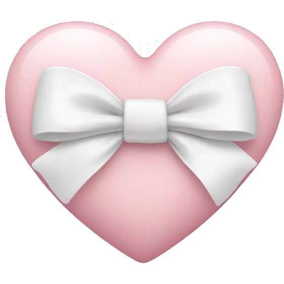 Pastel pink heart with white bow emoji