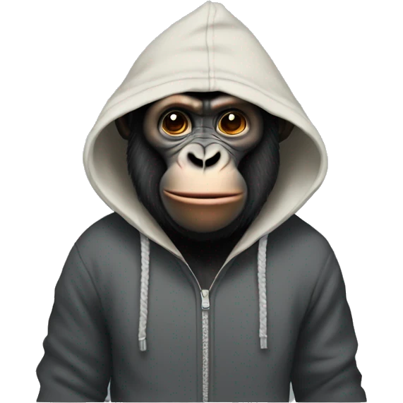 Gorrila with a hoodie emoji