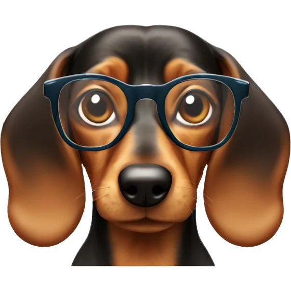 Daschund with glasses emoji