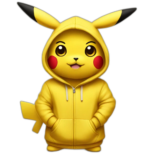 Pikachu with hoodie emoji