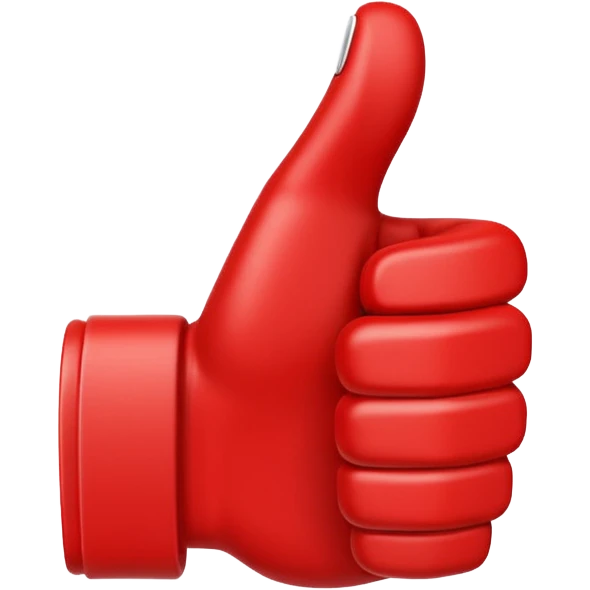 crea un dedo de like en color rojo al centro debe ir la frase "caja cusco" emoji