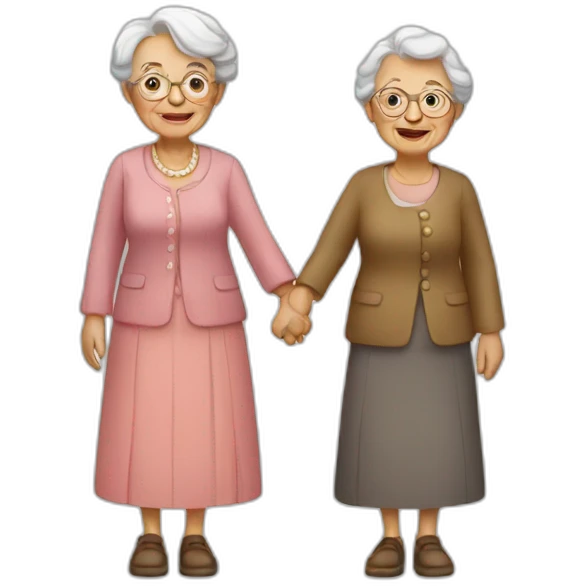 old ladies holding hands emoji