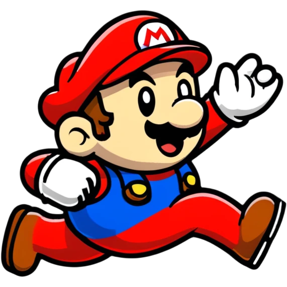 short tiny height Mario running emoji