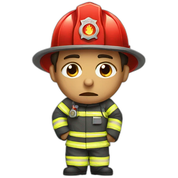 Sad firefighter emoji