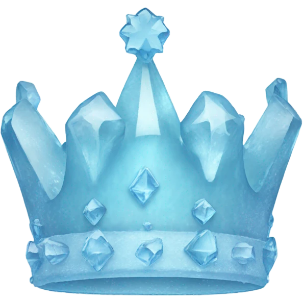 Light blue crown made of ice emoji