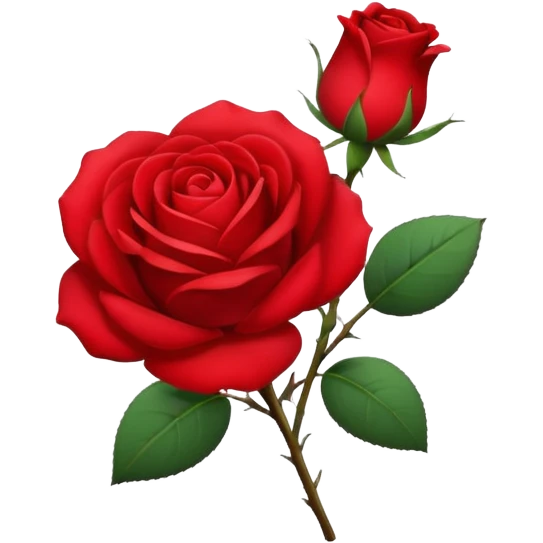 Rosa de color rojo y pequeña sin hojas  emoji