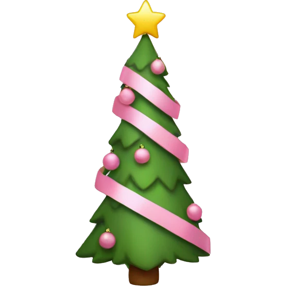 christmas tree with light pink bows emoji